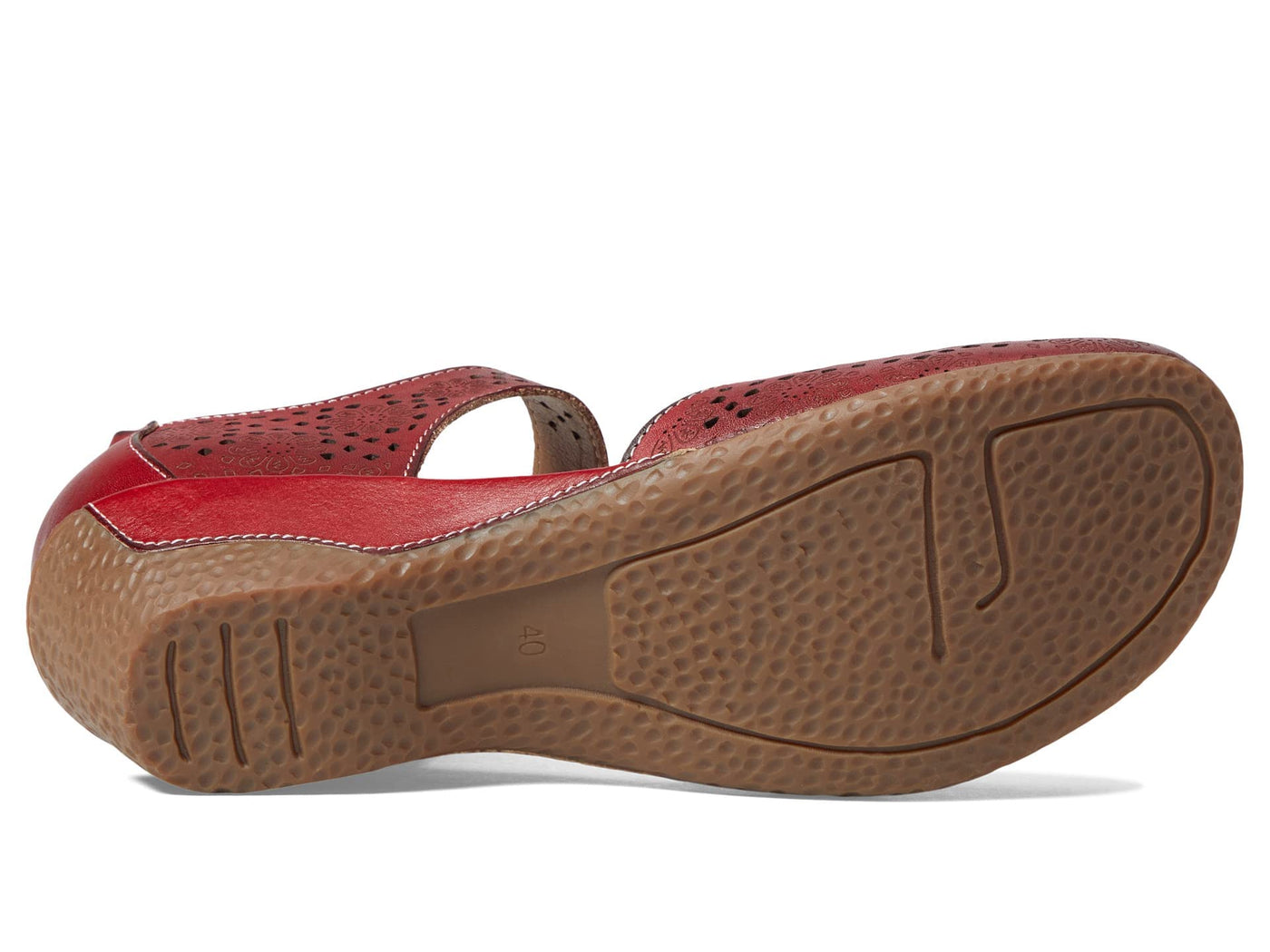 Spring Step L'Artiste Women's Americana Wedge Mary Jane Shoe Red EU 38 / US 7.5-8