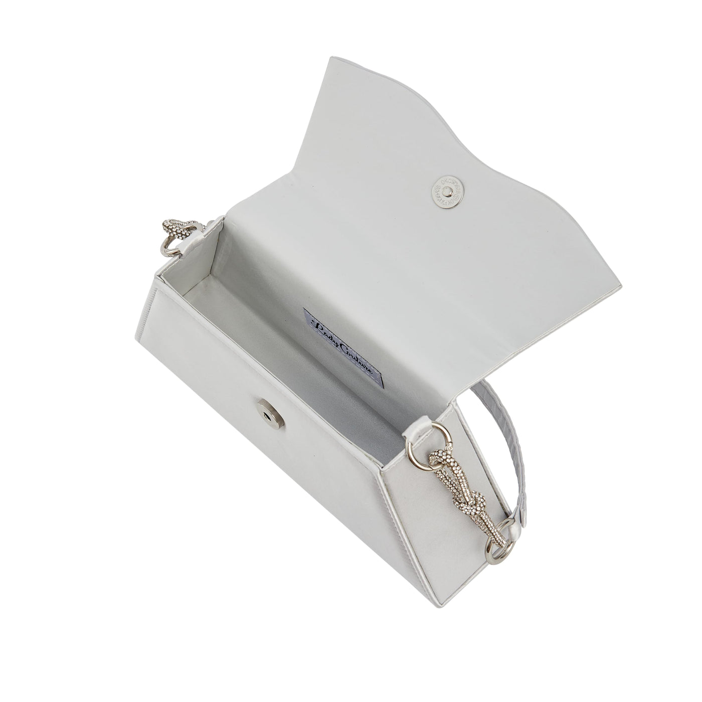 Lady Couture AMY Rhinestone Bow Handbag, Silver