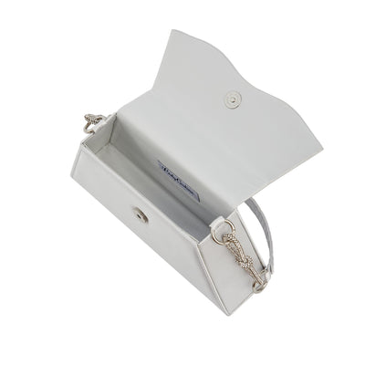 Lady Couture AMY Rhinestone Bow Handbag, Silver