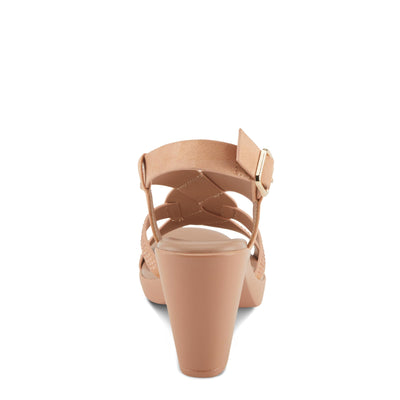PATRIZIA Women's DRINA Slingback Cross-Over Heeled Sandals Blush EU 40 / US 9
