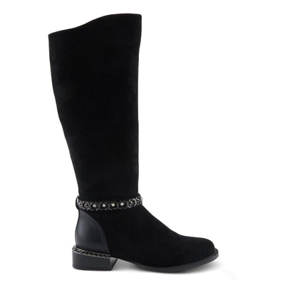 Azura Women's MACHINO Knee-High Boots with Soft Leather, Side Zipper, and Comfortable Block Heel