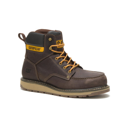 Cat Footwear Calibrate Steel Toe Construction Boot, Mens Leather Brown, 12 Wide