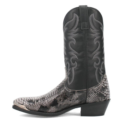 Laredo Mens Monty Print Pointed Toe Pull On Casual Boots Mid Calf - Black - Size 11.5 D