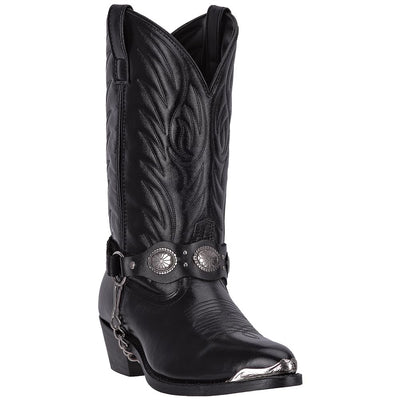 Laredo Men's Concho Harness Western Boot Snip Toe Black 8 EE