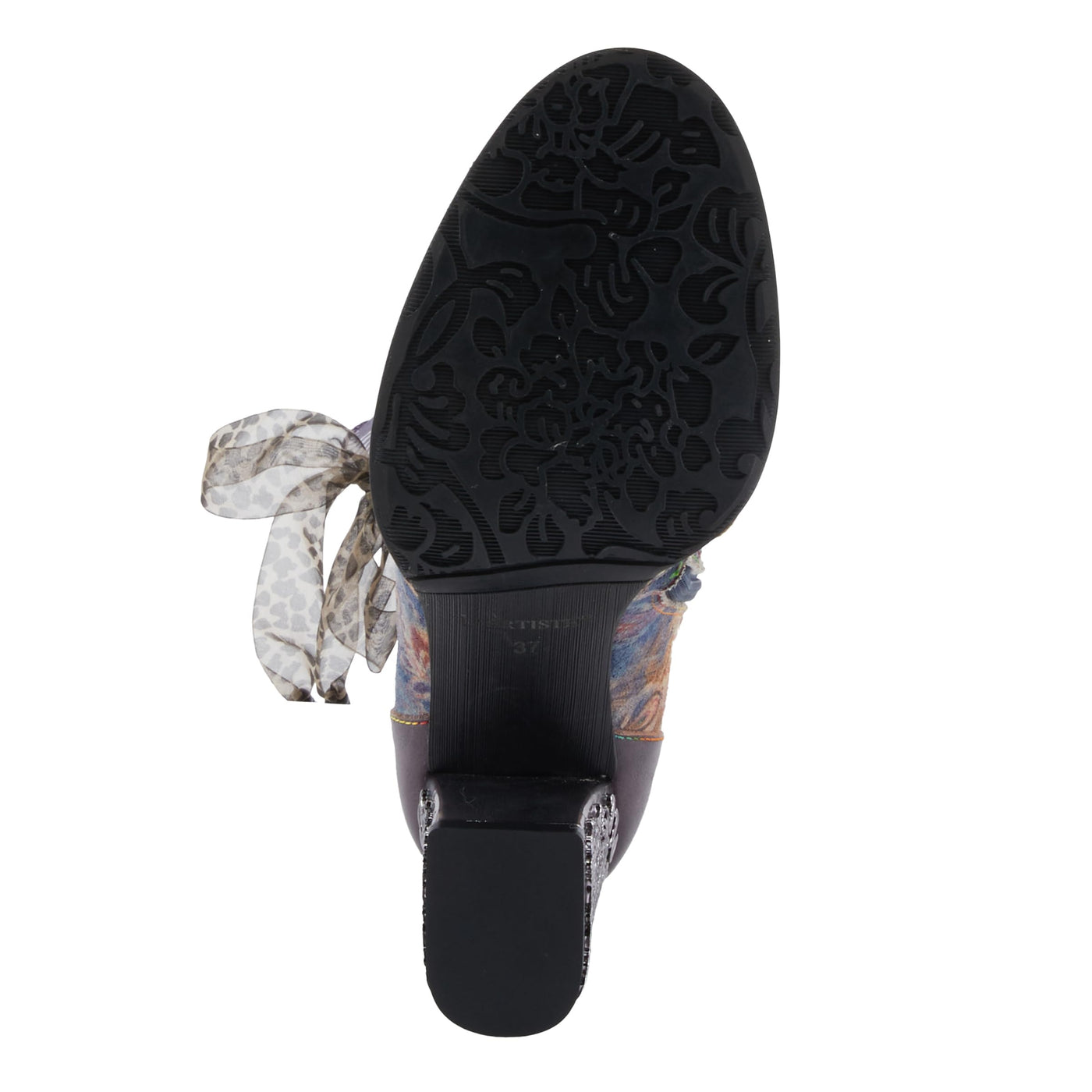 Spring Step L'Artiste Rorria Women's Statement Bootie - Crinoline Details, Cheetah Print Lace, Feminine & Playful Ankle Boots Purple Multi EU 40 / US 9