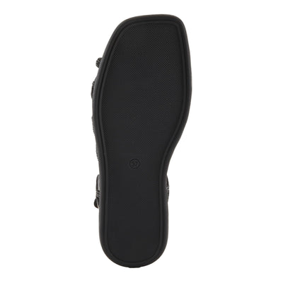 PATRIZIA Women's GLAMGLOSS Flat Sandals Black EU 39 / US 8.5