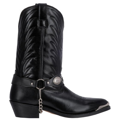 Laredo Men's Concho Harness Western Boot Snip Toe Black 8 EE