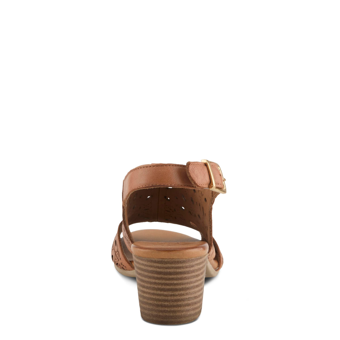 Spring Step Kovach Women's Leather Sandals – Sandals for Women with Premium Buttery Leather, Perforated Design, Buckle Closure, Comfort Footbed Camel, 7.5-8