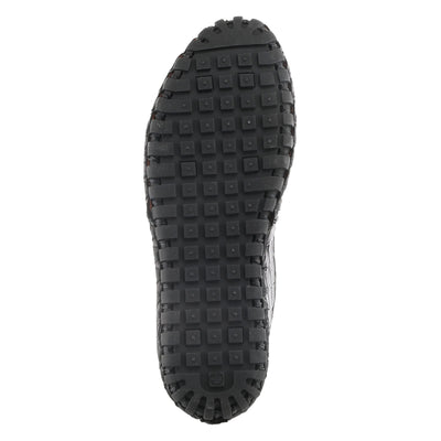 Spring Step Kathaleta-Croco Shoes for Women - Ladies Leather Booties with Rubber Outsole - Comfortable Slip-On Flat Shoes for Womens - Black EU 39 / US 8.5