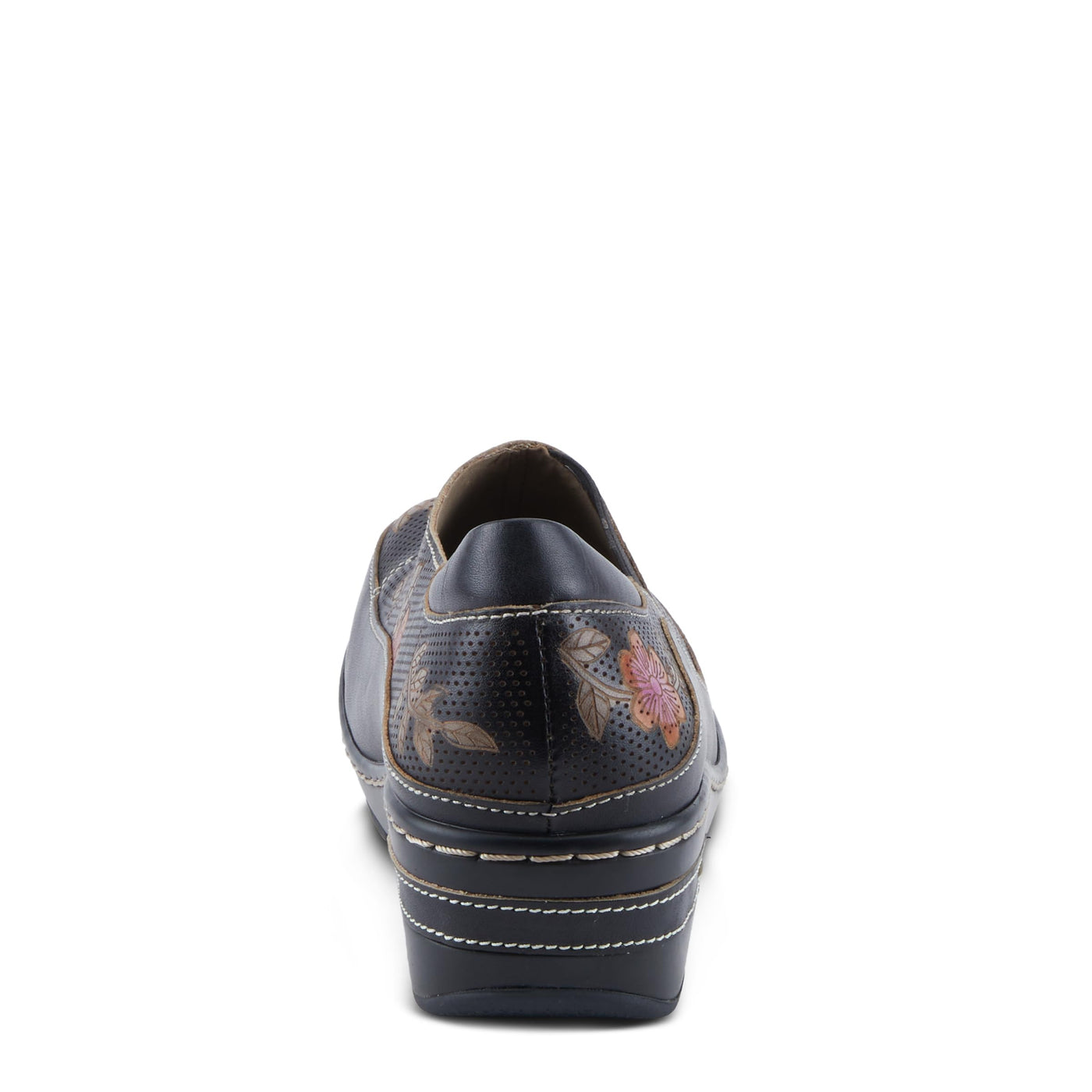 L'Artiste by Spring Step Women's Burbank-Flower Clog, Black Multi, 10.5-11