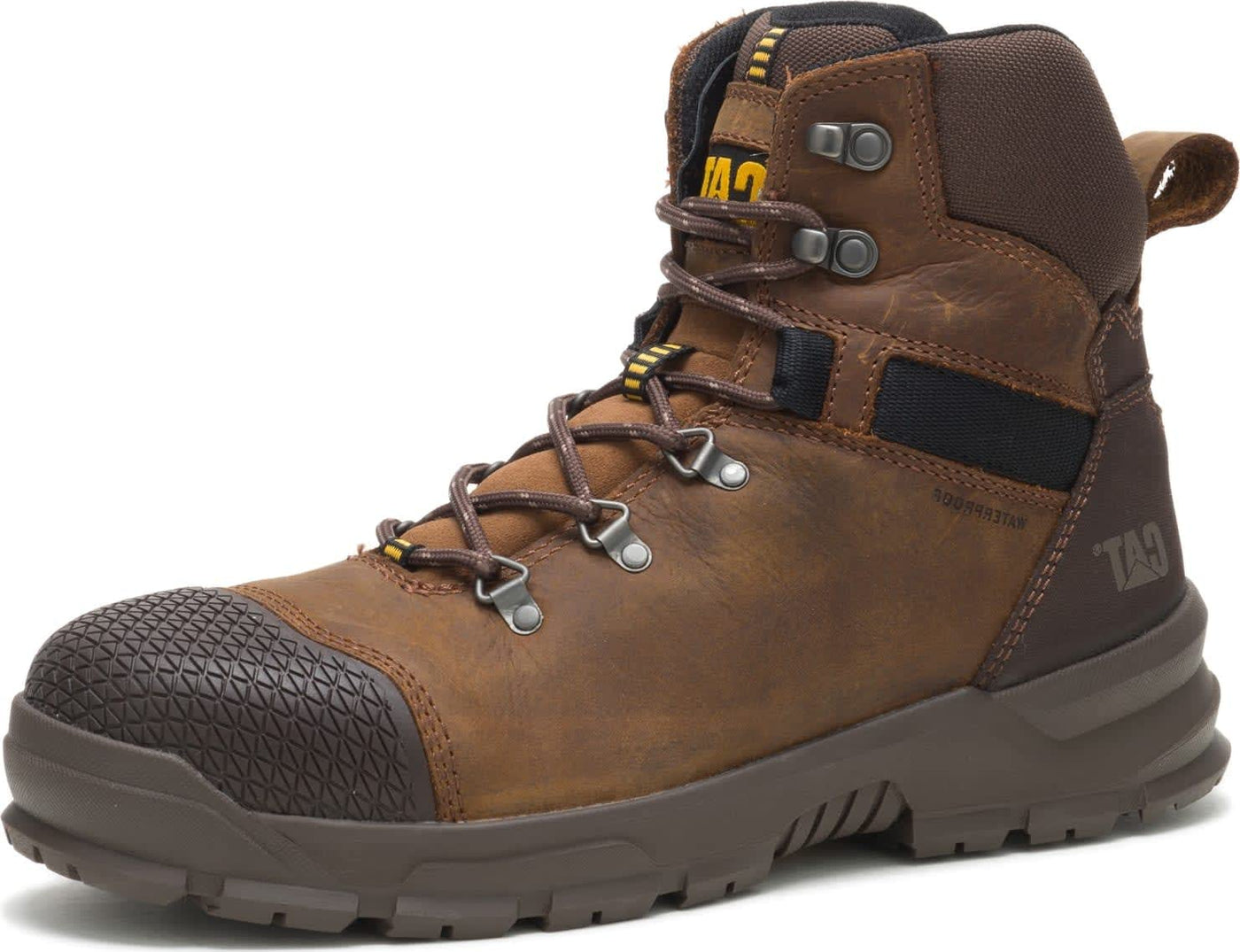 Caterpillar Men's Accomplice Steel Toe Waterproof Construction Boot, Real Brown, 7
