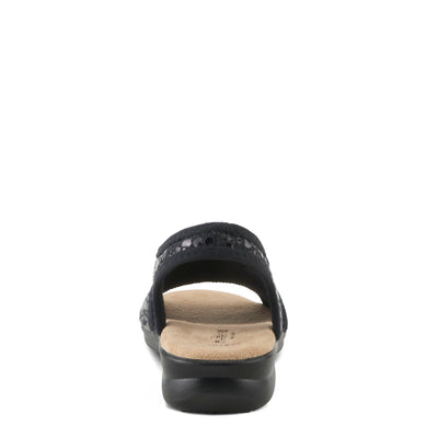 Flexus Nyaman Pindott Slingback Sandals for Women | Lightweight, Adjustable and Iridescent Women's Footwear for All Day Comfort, Made in Italy BLACK EU 38 / US 7.5-8
