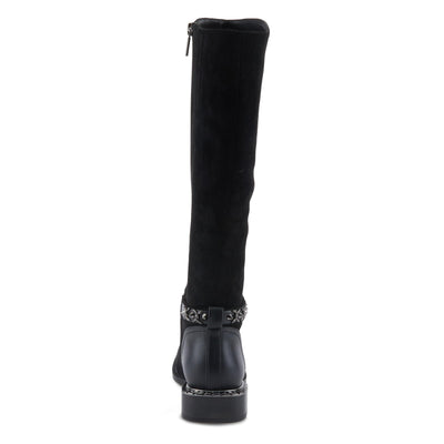 Azura Women's MACHINO Knee-High Boots with Soft Leather, Side Zipper, and Comfortable Block Heel Black EU 40 / US 9