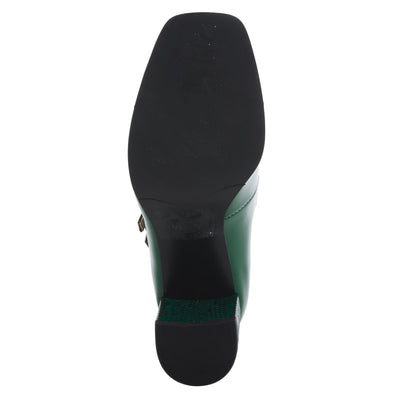 Azura Women's Auraquartz Leather Heeled Mary Jane Shoe Green Multi Patent EU 40 / US 9