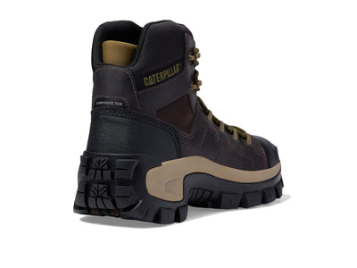 Caterpillar Invader Hiker Waterproof Composite Toe Work Boot Men Coffee Bean