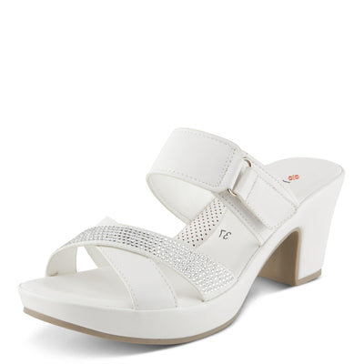 PATRIZIA Women's SCALAN Crystal-Adoed Slide Sandals White EU 39 / US 8.5