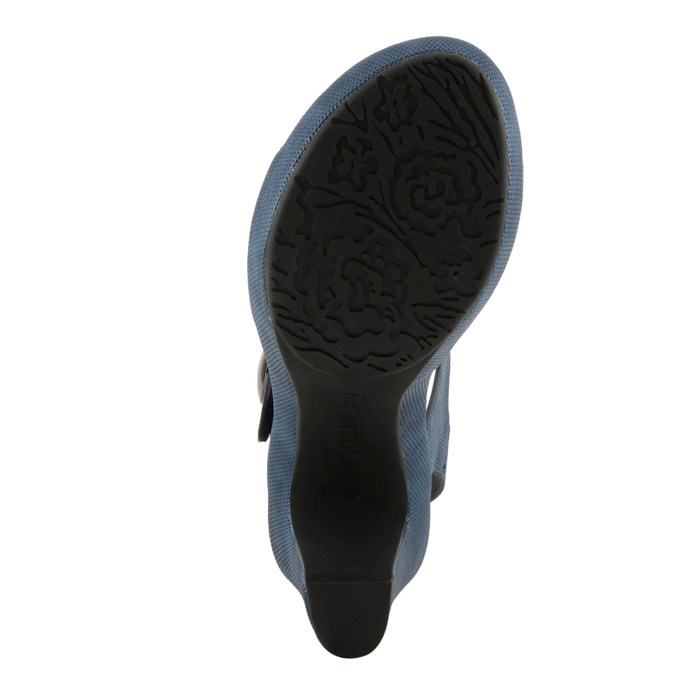 PATRIZIA Women's DADE-WOVEN Hook and Loop Sandals - Textured Faux Leather with Gold Button Accents, Adjustable Fit BLUE EU 37 / US 6.5-7