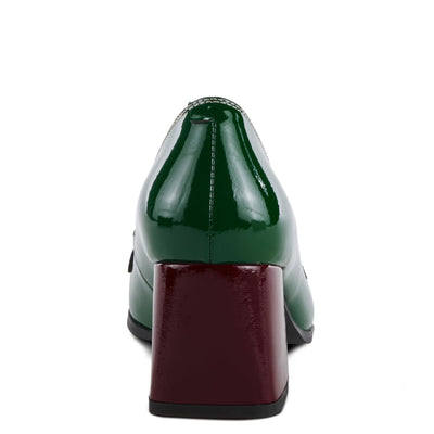 Azura Women's Luzish Leather Heeled Shoe Green Multi Patent EU 37 / US 6.5-7