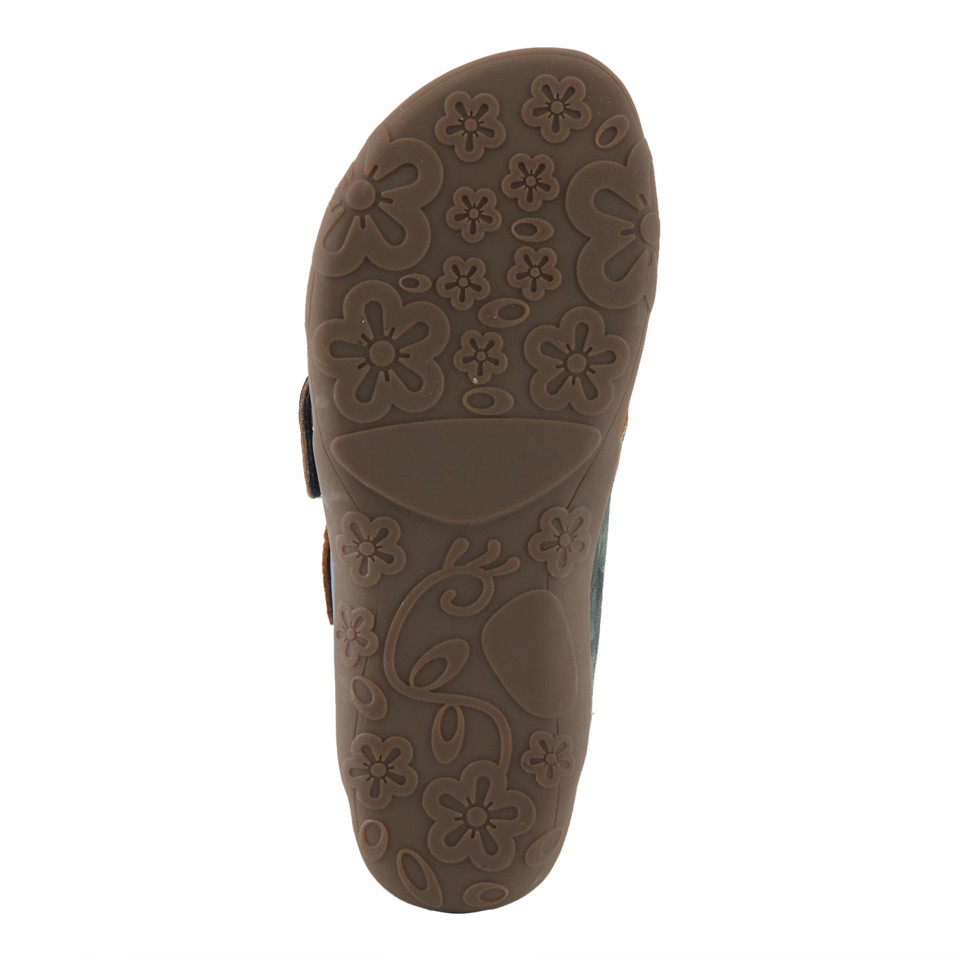 L'Artiste Women's CAELANA Slide Sandals - Hand-Painted Leather, Floral Accents, Adjustable Fit