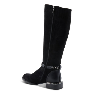 Azura Women's MACHINO Knee-High Boots with Soft Leather, Side Zipper, and Comfortable Block Heel Black EU 41 / US 9.5-10