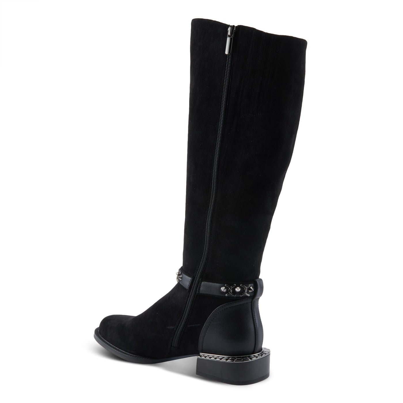 Azura Women's MACHINO Knee-High Boots with Soft Leather, Side Zipper, and Comfortable Block Heel Black EU 39 / US 8.5