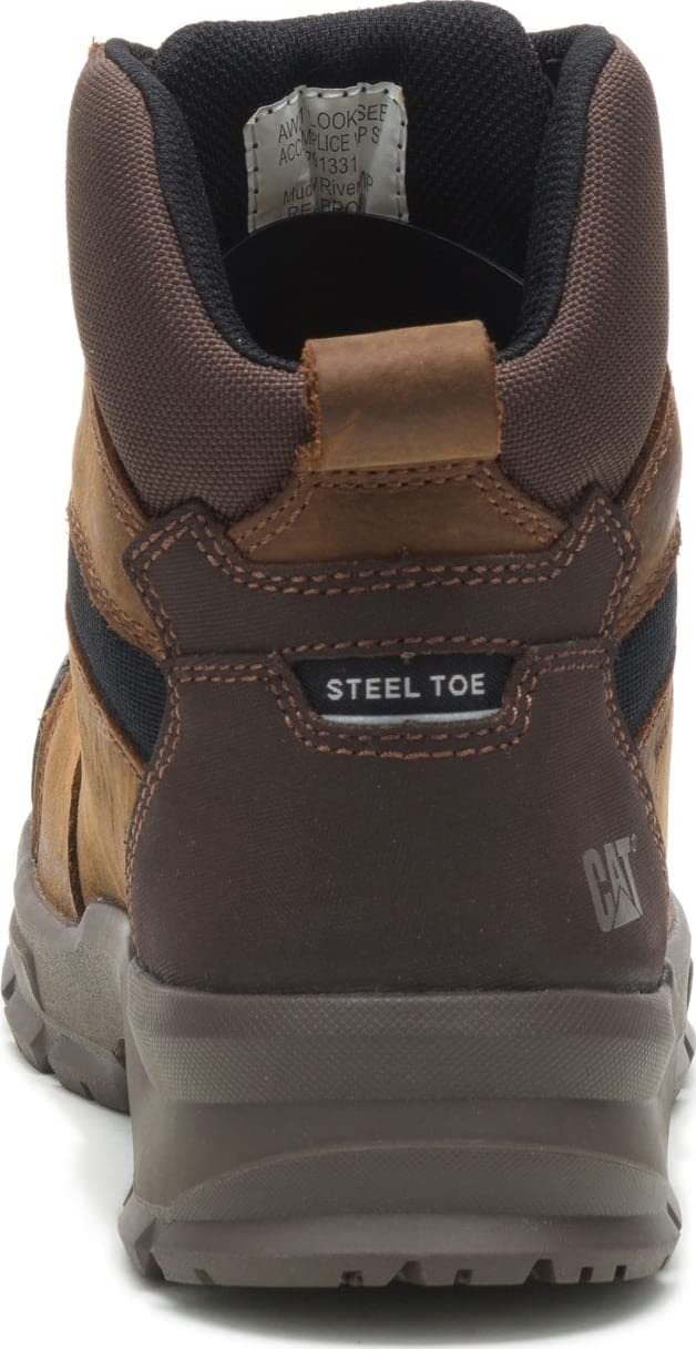 Caterpillar Men's Accomplice Steel Toe Waterproof Construction Boot, Real Brown, 7