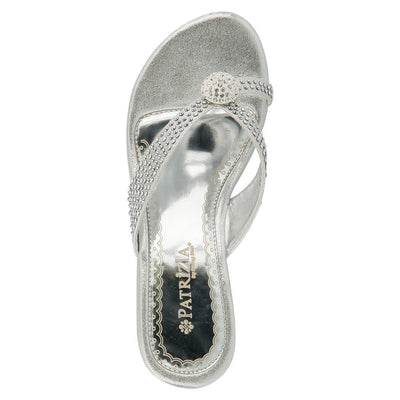 PATRIZIA Women's Luscious Platform Sandal,Silver Manmade,EU 40 M