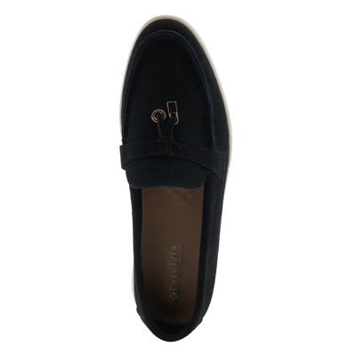PATRIZIA Women's ISMENE Slip-On Suede Loafers - Almond Toe, Decorative Tassel, Luxurious Comfort Black EU 38 / US 7.5-8