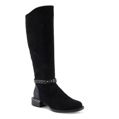 Azura Women's MACHINO Knee-High Boots with Soft Leather, Side Zipper, and Comfortable Block Heel Black EU 38/ US 7.5-8