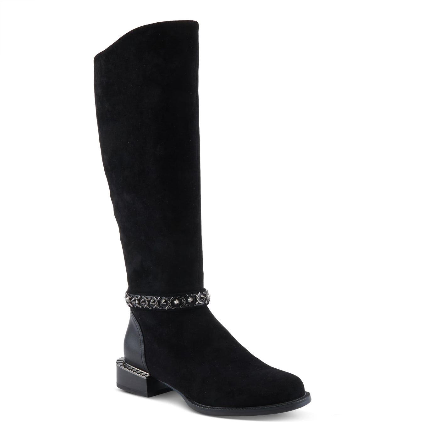 Azura Women's MACHINO Knee-High Boots with Soft Leather, Side Zipper, and Comfortable Block Heel Black EU 35 / US 5
