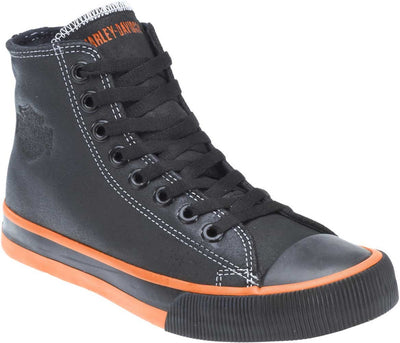 Harley-Davidson Men's Nathan Leather Motorcycle Casual Sneaker Vulcanized, Black, 8.5