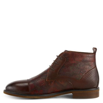 Spring Step L'Artiste Balvin Booties for Men - Cap-Toe Dress Shoe with Lace-up Closure - Comfortable Mens Shoes for Outdoor Walking - Bordeaux EU 45 / US 11.5