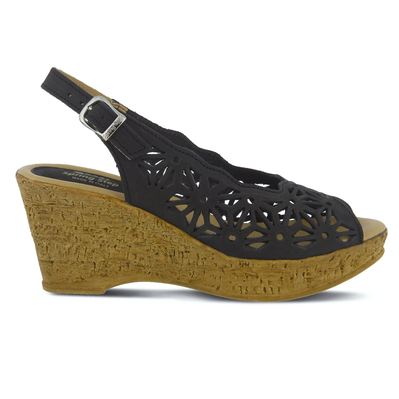 Spring Step Women's Abigail Slingback Sandal Black EU 36 / US 5.5-6
