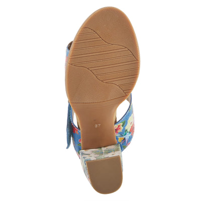 Spring Step L'Artiste Women's Gwena Slide High Heel Sandal Blue Multi EU 37 / US 6.5-7