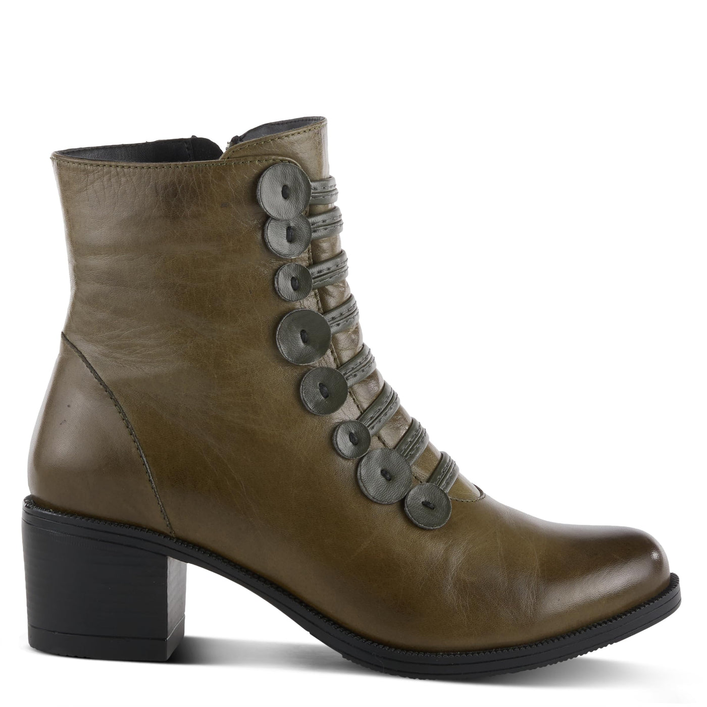 Spring Step Women's Garibaldi Leather Bootie Olive Green EU 40 / US 9