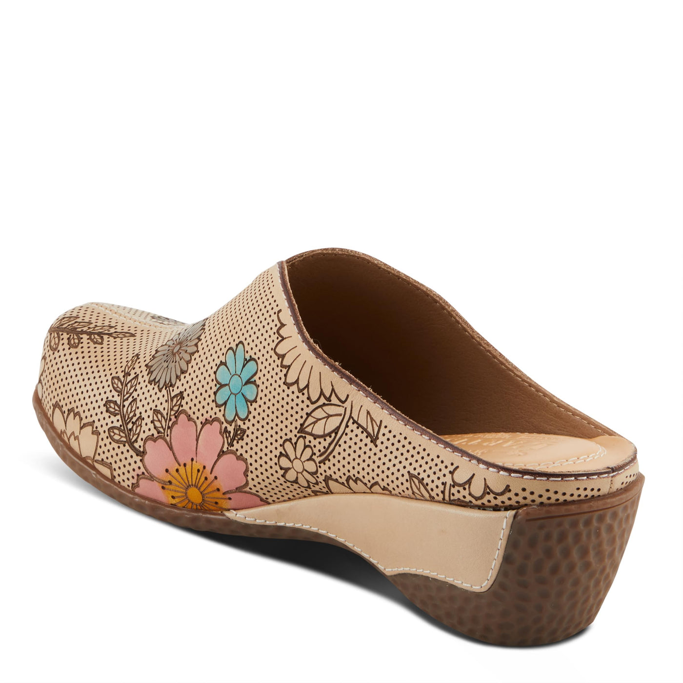Spring Step L'Artiste Women's CHIENTI Hand-Painted Floral Open Back Sandals