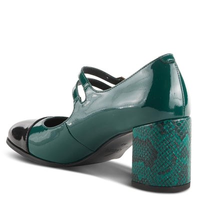 Azura Women's Auraquartz Leather Heeled Mary Jane Shoe Green Multi Patent EU 39 / US 8.5