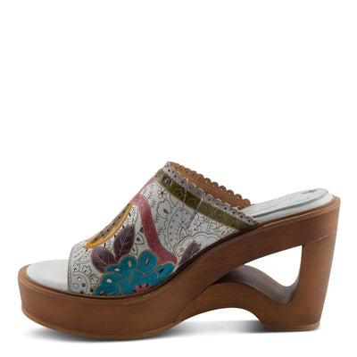 L'Artiste by Spring Step Women's Calle Sandal, White Multi, 6.5-7