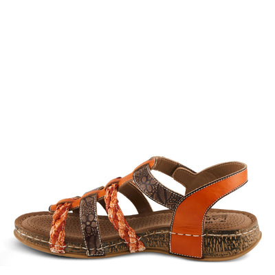 Spring Step L'Artiste Women's DELILA Hand-Painted Comfort Sandals - Plush Cushion, Stylish Details Orange Multi EU 36 / US 5.5-6