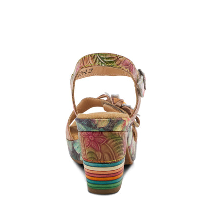 Spring Step L'Artiste Women's Leilanie Quarter Strap Sandal Tan Multi EU 35 / US 5
