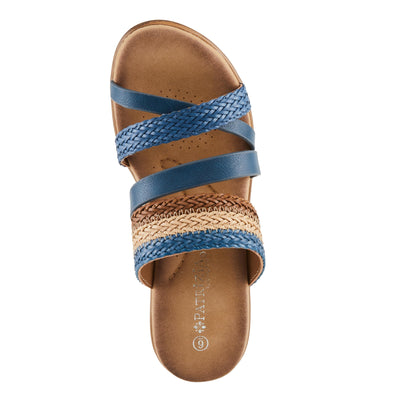 PATRIZIA Women's MAHINA Cross-Strapped Wedge Sandals Blue Multi EU 40 / US 9