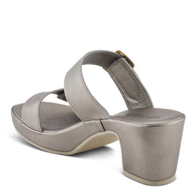 PATRIZIA Women's SANCIA Two Strap Slide Heeled Sandals Pewter EU 38 / US 7.5-8