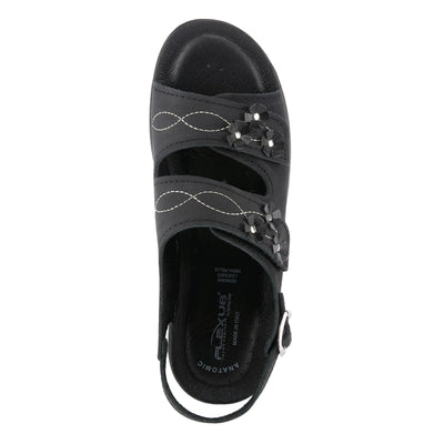 Flexus by Spring Step Ceri Flat Sandal, Black, 40 Medium EU (US 9 US)