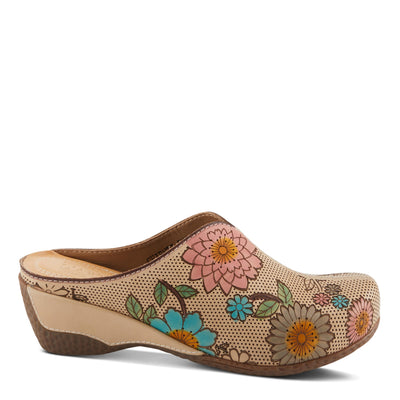 Spring Step L'Artiste Women's CHIENTI Hand-Painted Floral Open Back Sandals