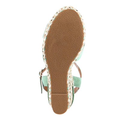 PATRIZIA Women's Sloane Wedge Sandal Teal EU 38 / US 7.5-8
