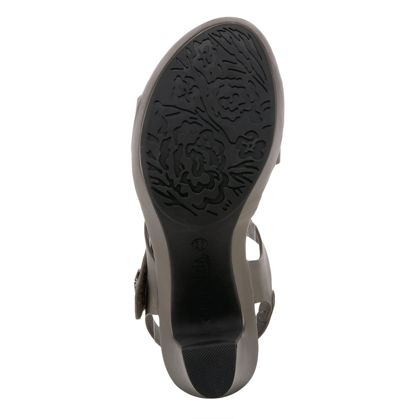 PATRIZIA Spring Step Asymadade Sandals for Women - Low Heel Slip-On Summer Sandals - Ladies Casual Platform Sandal with Hook and Loop - Pewter EU 42 / US 10.5-11