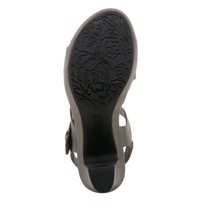 PATRIZIA Spring Step Asymadade Sandals for Women - Low Heel Slip-On Summer Sandals - Ladies Casual Platform Sandal with Hook and Loop - Pewter EU 42 / US 10.5-11