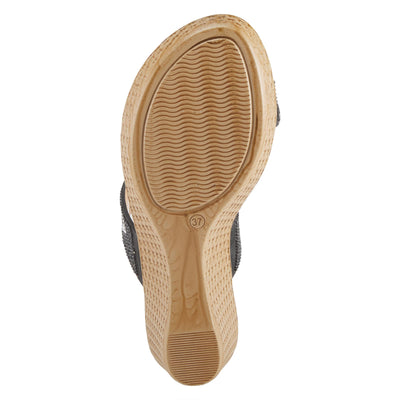 PATRIZIA Women's Geminata Slide Wedge Sandal Black EU 40 / US 9