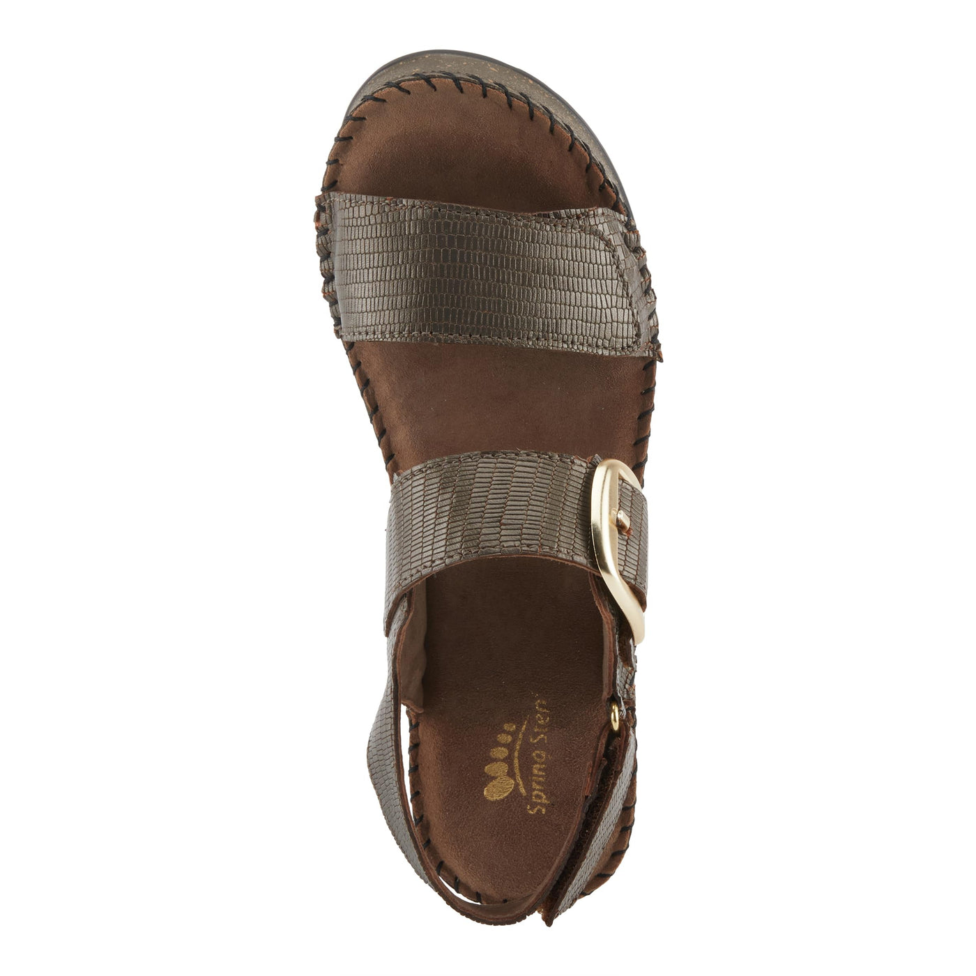 Spring Step CHENDA Women's Demi Wedge Sandals - Stylish & Comfortable, Sumptuous Suede Footbed Bronze EU 40 / US 9