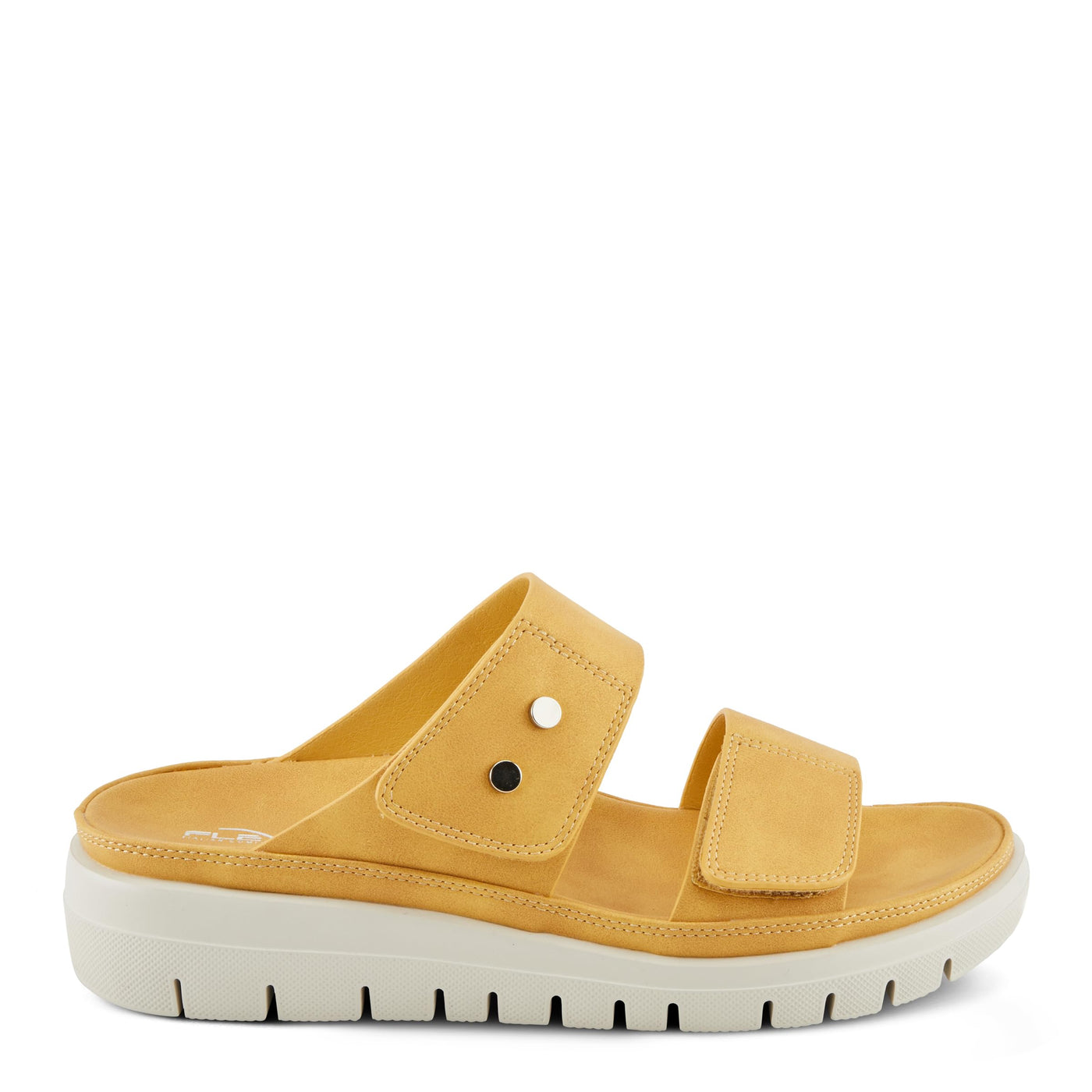 Flexus Women's BUTTONY Slide Wedge Sandals Mustard EU 41 / US 9.5-10